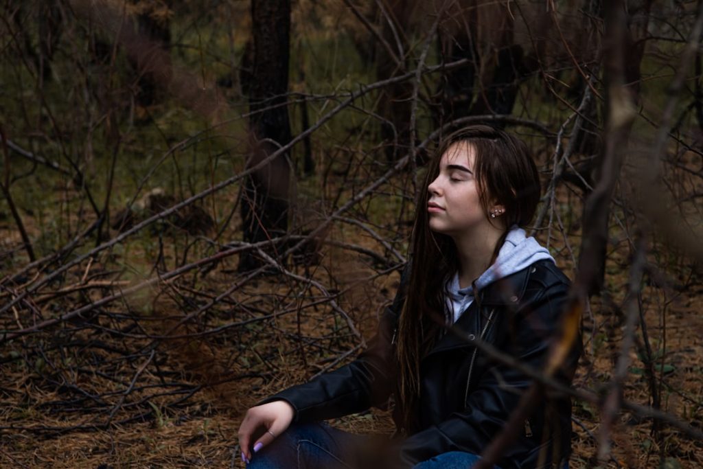 Photo person meditating